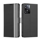 For OPPO A57s 4G / A57e 4G Twill Texture Side Buckle Leather Phone Case(Black) - 1