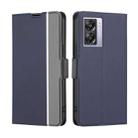 For OPPO K10 5G Global Twill Texture Side Buckle Leather Phone Case(Blue) - 1