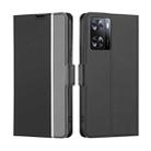 For OnePlus Nord N20 SE 4G Twill Texture Side Buckle Leather Phone Case(Black) - 1