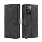 For OPPO A57s 4G / A57e 4G Skin Feel Crocodile Magnetic Clasp Leather Phone Case(Black) - 1