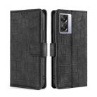 For OPPO K10 5G Global Skin Feel Crocodile Magnetic Clasp Leather Phone Case(Black) - 1