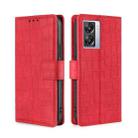 For OPPO K10 5G Global Skin Feel Crocodile Magnetic Clasp Leather Phone Case(Red) - 1