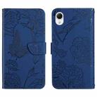 For Samsung Galaxy A23e/A23s HT03 Skin Feel Butterfly Embossed Flip Leather Phone Case(Blue) - 1