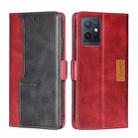 For vivo Y52t Contrast Color Side Buckle Leather Phone Case(Red+Black) - 1