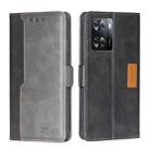 For OnePlus Nord N20 SE 4G Contrast Color Side Buckle Leather Phone Case(Black+Grey) - 1
