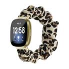 For Fitbit Versa 4 / Sense 2 Universal Hair Ring Cloth Watch Band(Leopard Print) - 1