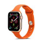 For Apple Watch 5/4 44mm & 3/2/1 42mm Thin Silicone Watch Band(Orange) - 1