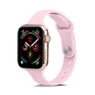 For Apple Watch 5/4 44mm & 3/2/1 42mm Thin Silicone Watch Band(Pink) - 1