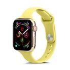 For Apple Watch 5/4 44mm & 3/2/1 42mm Thin Silicone Watch Band(Yellow) - 1