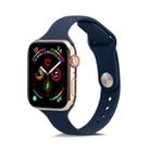 For Apple Watch 5/4 44mm & 3/2/1 42mm Thin Silicone Watch Band(Dark Blue) - 1