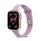 For Apple Watch 5/4 44mm & 3/2/1 42mm Thin Silicone Watch Band(Purple) - 1