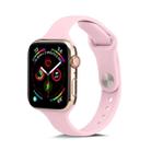 For Apple Watch 5/4 40mm & 3/2/1 38mm Thin Silicone Watch Band(Pink) - 1