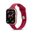 For Apple Watch 5/4 40mm & 3/2/1 38mm Thin Silicone Watch Band(Rose Red) - 1