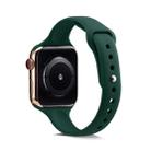 For Apple Watch 5/4 40mm & 3/2/1 38mm Thin Silicone Watch Band(Deep Green) - 3