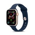For Apple Watch 5/4 40mm & 3/2/1 38mm Thin Silicone Watch Band(Dark Blue) - 1