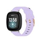 For Fitbit Versa 4 / Sense 2 Universal Nylon Weave Canvas Watch Band(Light Purple) - 1