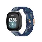 For Fitbit Versa 4 / Sense 2 Universal Nylon Weave Canvas Watch Band(Blue Stripes) - 1