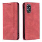 For OPPO A17 Magnetic RFID Blocking Anti-Theft Leather Phone Case(Red) - 1