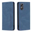 For OPPO A17 Magnetic RFID Blocking Anti-Theft Leather Phone Case(Blue) - 1