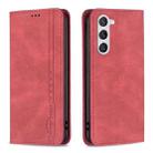 For Samsung Galaxy S23 5G Magnetic RFID Blocking Anti-Theft Leather Phone Case(Red) - 1