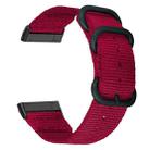 For Fitbit Versa 4 / Sense 2 Universal Three-ring Steel Buckle Nylon Watch Band(Red) - 1