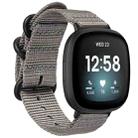 For Fitbit Versa 4 / Sense 2 Universal Three-ring Steel Buckle Nylon Watch Band(Grey) - 1