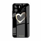 For Xiaomi Redmi A1 4G Colorful Painted Glass Phone Case(Black Love) - 1