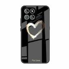 For Honor 8X 5G Colorful Painted Glass Phone Case(Black Love) - 1