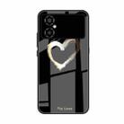 For Xiaomi Poco M4 Colorful Painted Glass Phone Case(Black Love) - 1
