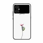 For Xiaomi Poco M4 Colorful Painted Glass Phone Case(A Flower) - 1