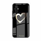 For Xiaomi Poco M5 Colorful Painted Glass Phone Case(Black Love) - 1