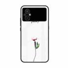 For Xiaomi Poco M5 Colorful Painted Glass Phone Case(A Flower) - 1