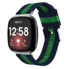 For Fitbit Versa 4 / Sense 2 Universal Stripe Nylon Watch Band(Blue Green Blue) - 1