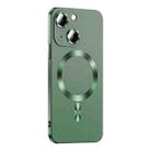 For iPhone 14 Liquid Lens Protector Magsafe Phone Case(Green) - 1