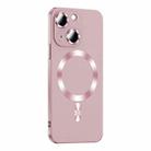 For iPhone 14 Liquid Lens Protector Magsafe Phone Case(Gold Pink) - 1