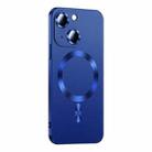 For iPhone 14 Liquid Lens Protector Magsafe Phone Case(Navy Blue) - 1