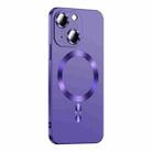 For iPhone 14 Plus Liquid Lens Protector Magsafe Phone Case(Dark Purple) - 1
