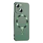 For iPhone 14 Plus Liquid Lens Protector Magsafe Phone Case(Green) - 1