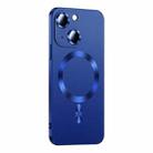 For iPhone 14 Plus Liquid Lens Protector Magsafe Phone Case(Navy Blue) - 1
