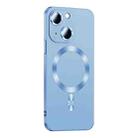 For iPhone 14 Plus Liquid Lens Protector Magsafe Phone Case(Sierra Blue) - 1