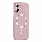 For iPhone 12 Liquid Lens Protector Magsafe Phone Case(Gold Pink) - 1