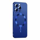 For iPhone 12 Pro Liquid Lens Protector Magsafe Phone Case(Navy Blue) - 1