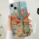 For iPhone 14 Varnishing Water Stick PC Phone Case(Cactus) - 1