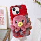 For iPhone 14 Octopus Plush TPU Phone Case(Red) - 1