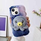 For iPhone 14 Octopus Plush TPU Phone Case(Blue) - 1