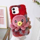 For iPhone 12 Octopus Plush TPU Phone Case(Red) - 1