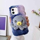 For iPhone 12 Octopus Plush TPU Phone Case(Blue) - 1