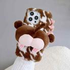 For iPhone 12 Pro Big Ass Monkey Plush TPU Phone Case(Brown White) - 1