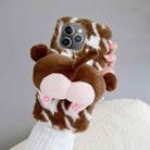 For iPhone 12 Pro Max Big Ass Monkey Plush TPU Phone Case(Brown White) - 1