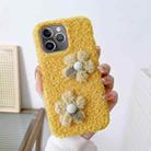 For iPhone 11 Pro Max Flowers Plush TPU Phone Case(Yellow) - 1